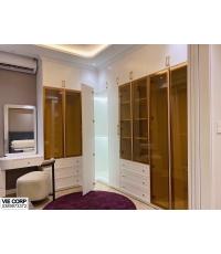 Tủ quần áo hiện đại kết hợp cánh kính