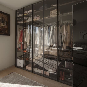 Tủ quần áo hiện đại kết hợp cánh kính 