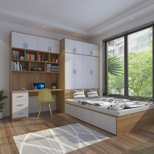 Mẫu giường tủ kết hợp tủ áo 001