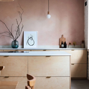 Tủ bếp với chất liệu ván ép 