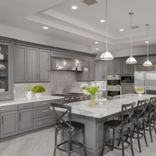 Tủ bếp Gỗ công nghiệp sơn 2k