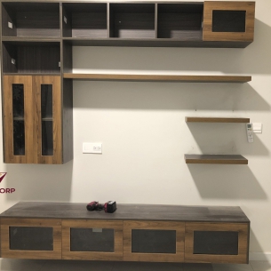 Kệ tivi kết hợp tủ trang trí